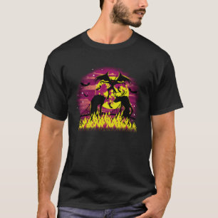 Camiseta Criptid Group in Flames Yellow Full Moon Mothman