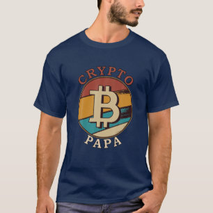 Camiseta Cripto Papa Pai Engraçado Moedas-de-Bit-Boca Miner