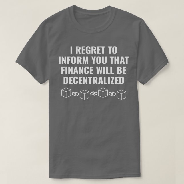 Camiseta Criptocurrency Blockchain Ether ETH Descentralizar (Frente do Design)
