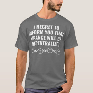 Camiseta Criptocurrency Blockchain Ether ETH Descentralizar