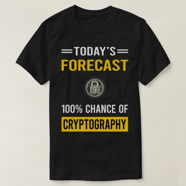 Camiseta Criptografia Criptográfica de Previsão Hoje Cripto (Frente do Design)