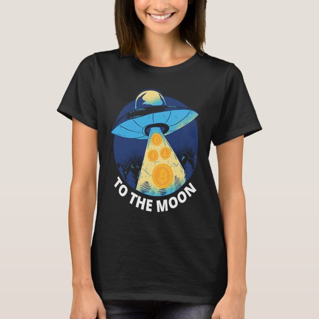Camiseta Criptografia de OVNI para a Moeda de Bits de Cript (Frente)