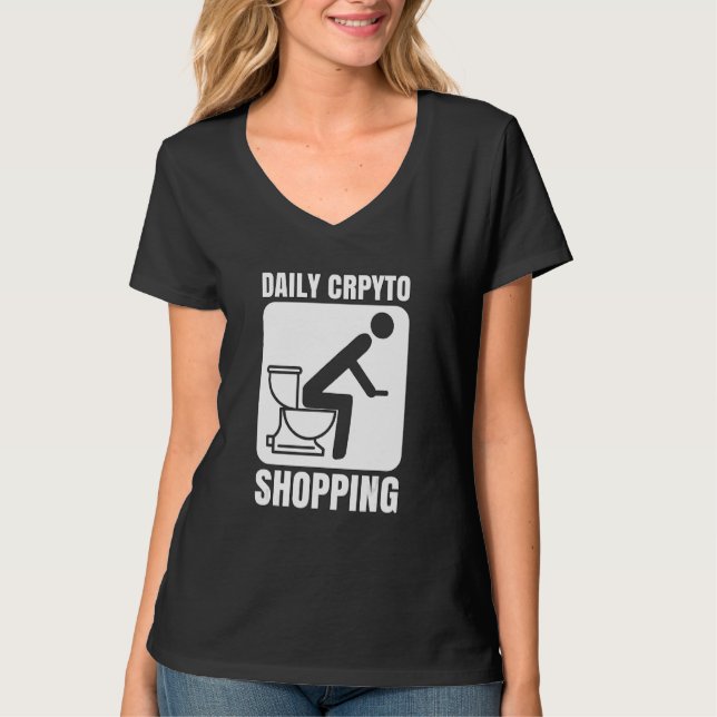 Camiseta Criptografia Diária Comprando Cryptocurrency Bulli (Frente)