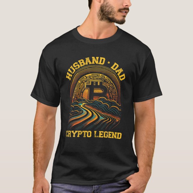 Camiseta Criptomoeda de Legenda Criptomoeda do Pai Marido P (Frente)