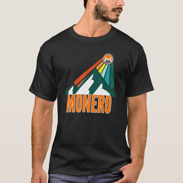 Camiseta Criptomoeda de Raios Sun Cripto Montanha Monero Xm (Frente)