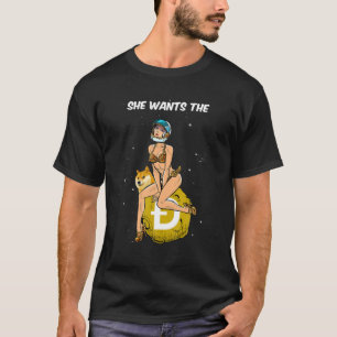 Camiseta Criptomoeda Ela Quer A Cripto De Cães De Dogecoina