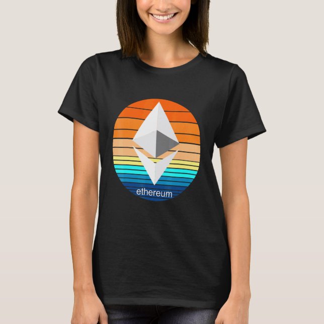 Camiseta Criptomoeda Ether Blockchain Etereum Retro Sóis (Frente)