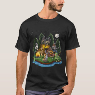 Camiseta Criptozoologia Críptidos Acampamento