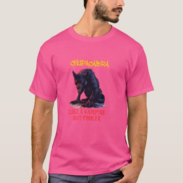 Camiseta Criptozoologia da Besta Mítica El Chupacabra Crypt (Frente)