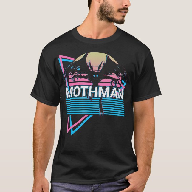 Camiseta Criptozoologia Mothman Retro Criptid (Frente)