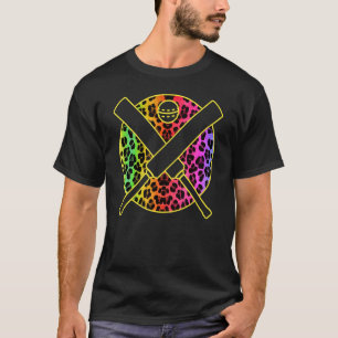 Camiseta Críquete de Adolescente Menina Leopardo Bat Cricke