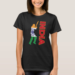 Camiseta Críquete Índia Bandeira do Cricket Indiano Cricket