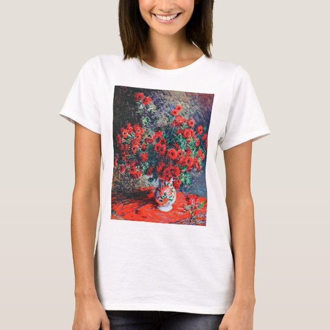 Camiseta Crisântemo Vermelho, Monet (Frente)