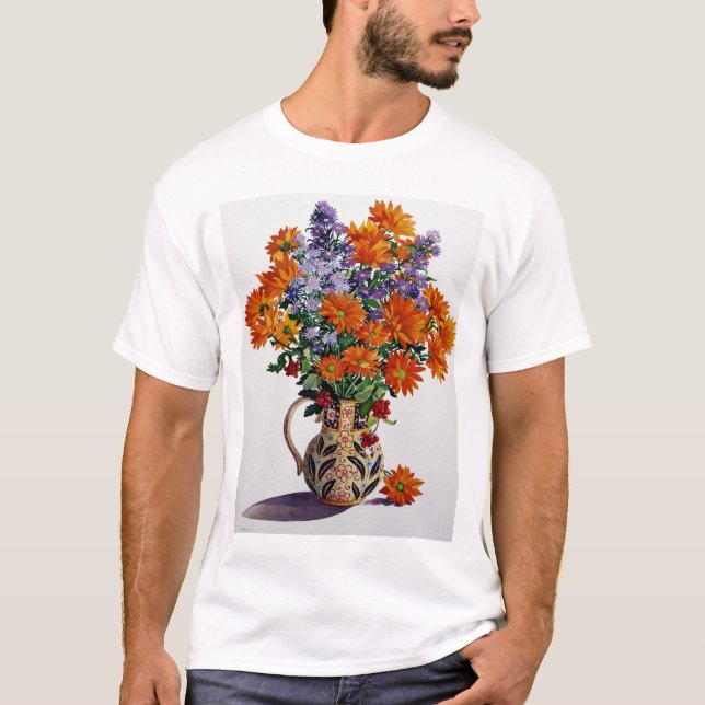 Camiseta Crisântemos alaranjados (Frente)