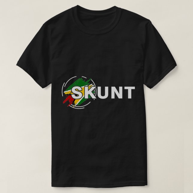 Camiseta Crise com a bandeira da Guiana Engraçado design Pa (Frente do Design)