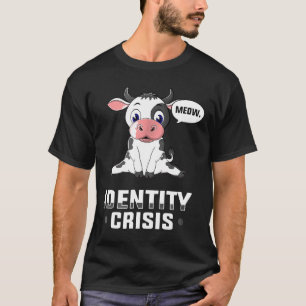 Camiseta Crise de Identidade Vaca Dizendo Meow Animal Hilár