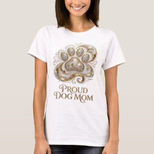 Camiseta Crisp Gold Design PROUD DOG MOM
