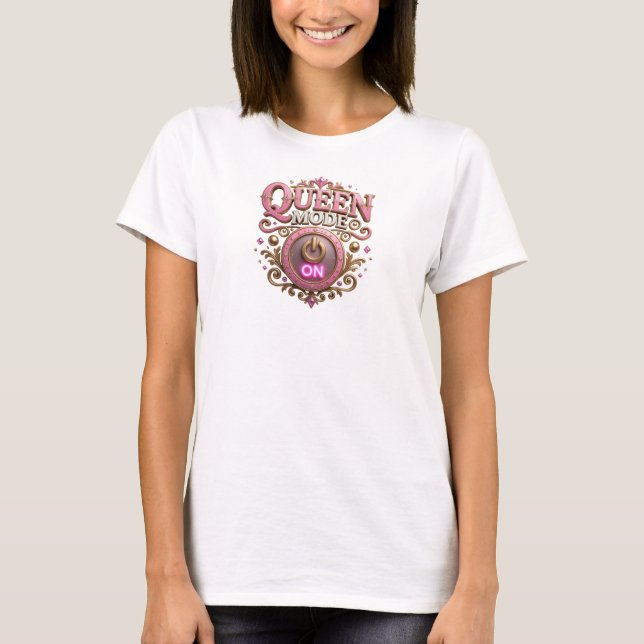 Camiseta Crisp Laranja QUEEN MODE ON Slogan (Frente)