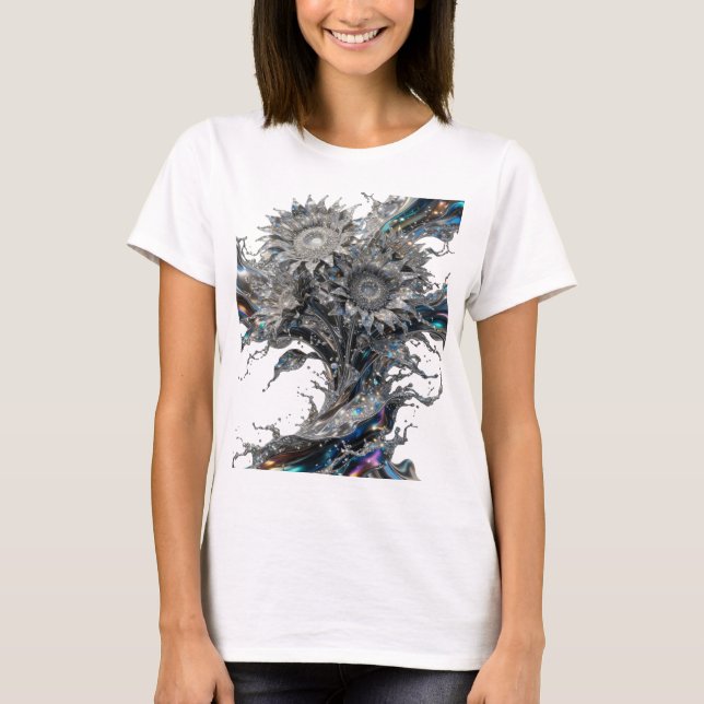 Camiseta Crisp Silver com Estilo de ARTE ABSTRATA (Frente)
