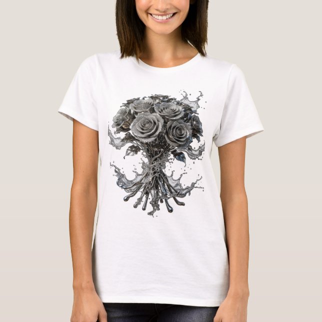 Camiseta Crisp Silver SILVER ROSES (Frente)