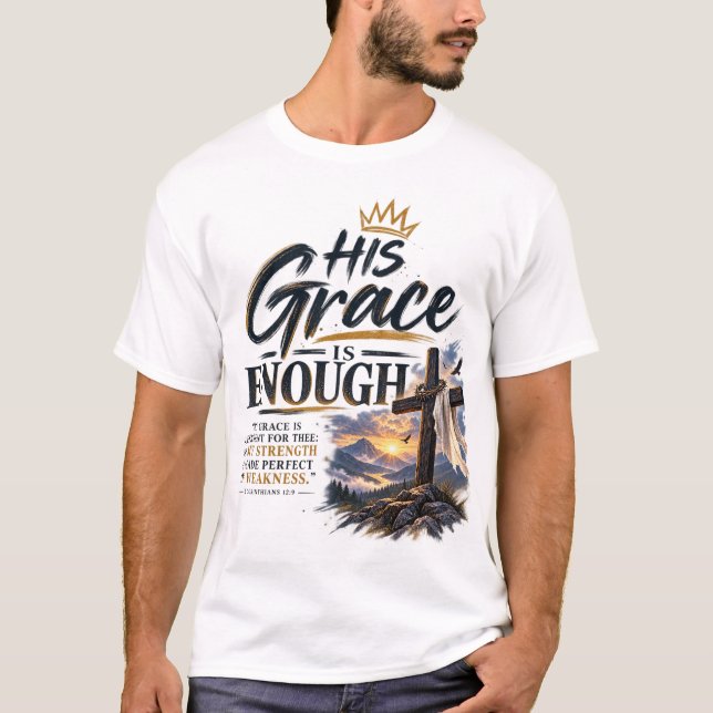 Camiseta Cristã 2 Coríntios 12:9 (Frente)