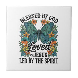 Camiseta Cristã Blessed Butterfly Design (2)