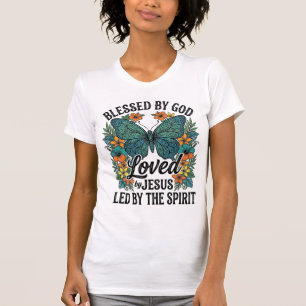 Camiseta Cristã Borboleta Abençoada Design (2)