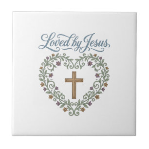 Camiseta Cristã Cruz Floral Amada por Jesus Desi