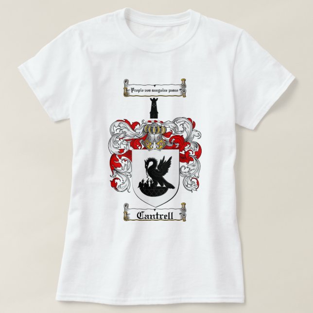 CAMISETA CRISTA DA FAMÍLIA DE CANTRELL - BRASÃO DE CANTRELL (Frente do Design)