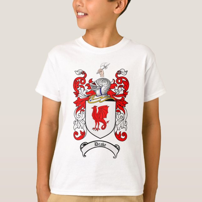 CAMISETA CRISTA DA FAMÍLIA DE DRAKE - BRASÃO DE DRAKE (Frente)