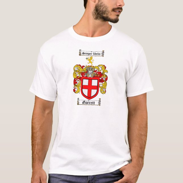 CAMISETA CRISTA DA FAMÍLIA DE GARRETT - BRASÃO DE GARRETT (Frente)