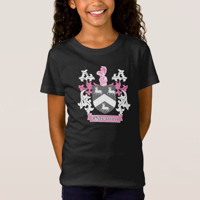 Camiseta Crista da família de Harmon das meninas (Frente)
