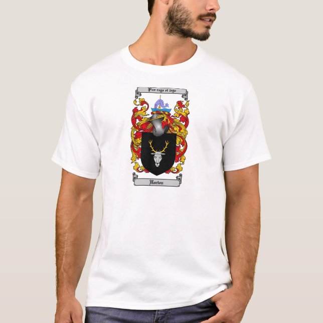 CAMISETA CRISTA DA FAMÍLIA DE HORTON - BRASÃO DE HORTON (Frente)