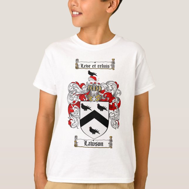 CAMISETA CRISTA DA FAMÍLIA DE LAWSON - BRASÃO DE LAWSON (Frente)