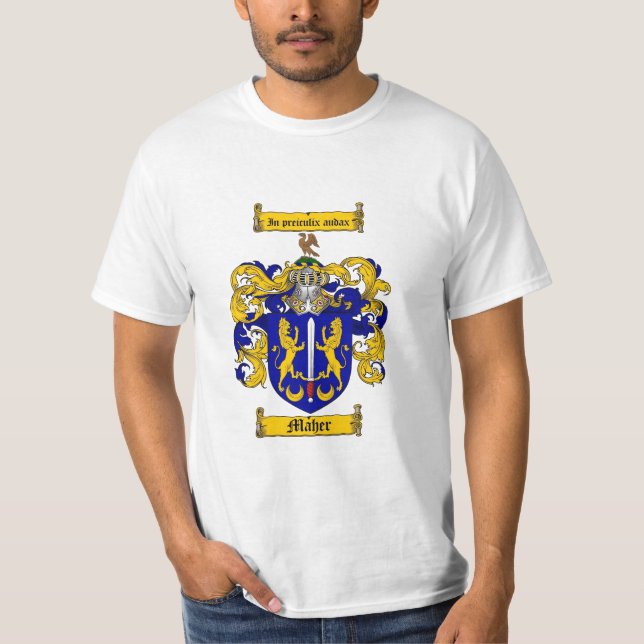 Camiseta Crista da família de Maher - brasão de Maher (Frente)