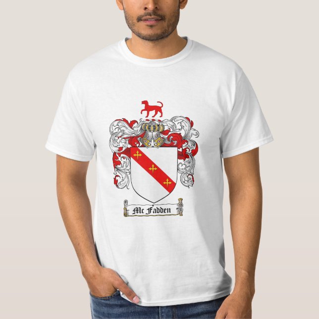 Camiseta Crista da família de Mcfadden - brasão de Mcfadden (Frente)