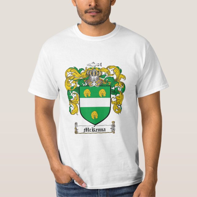 Camiseta Crista da família de Mckenna - brasão de Mckenna (Frente)