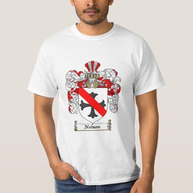 Camiseta Crista da família de Nelson - brasão de Nelson (Frente)