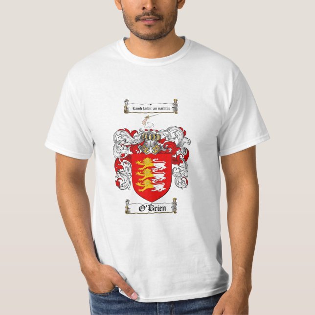 Camiseta Crista da família de O'Brien - brasão de O'Brien (Frente)
