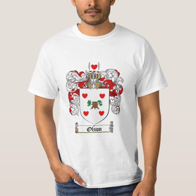 Camiseta Crista da família de Olson - brasão de Olson (Frente)