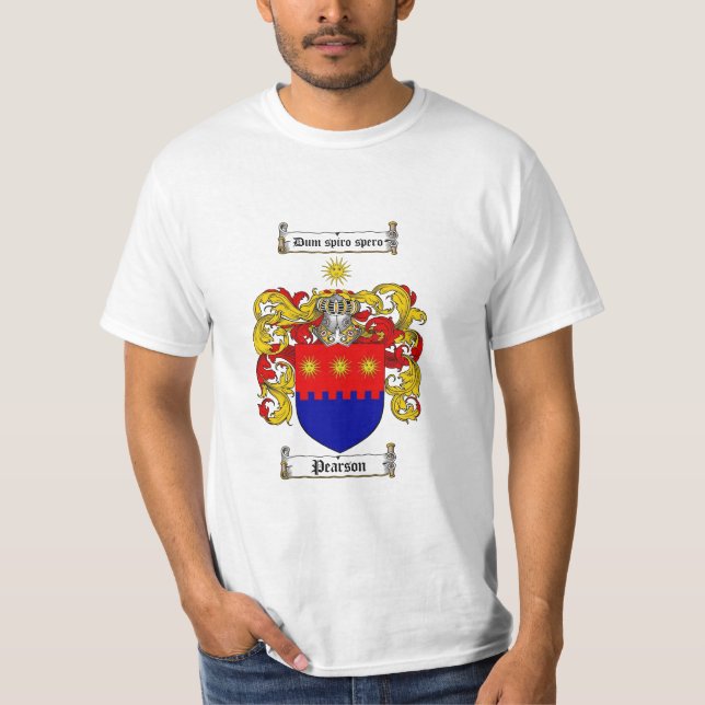 Camiseta Crista da família de Pearson - brasão de Pearson (Frente)