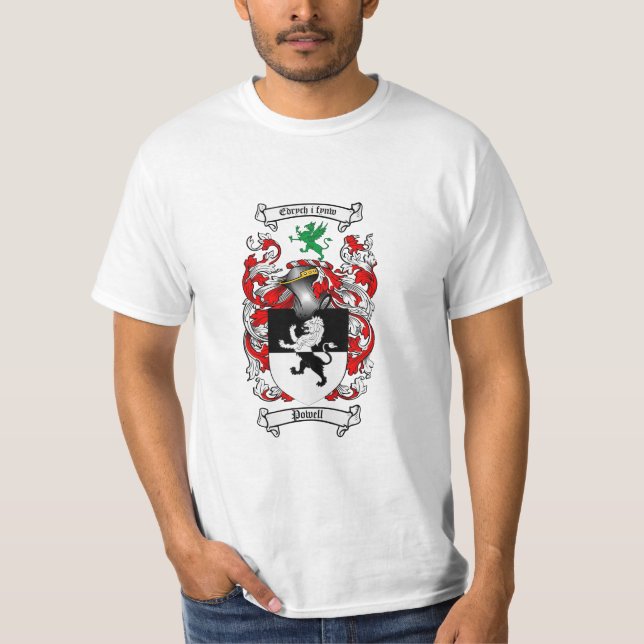 Camiseta Crista da família de Powell - brasão de Powell (Frente)