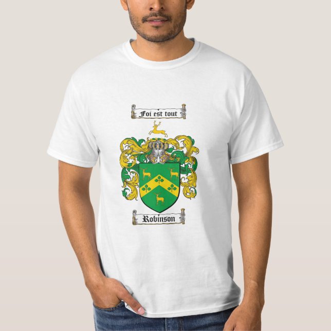 Camiseta Crista da família de Robinson - brasão de Robinson (Frente)