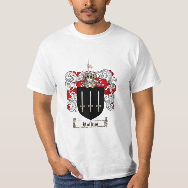 Camiseta Crista da família de Rollins - brasão de Rollins (Frente)