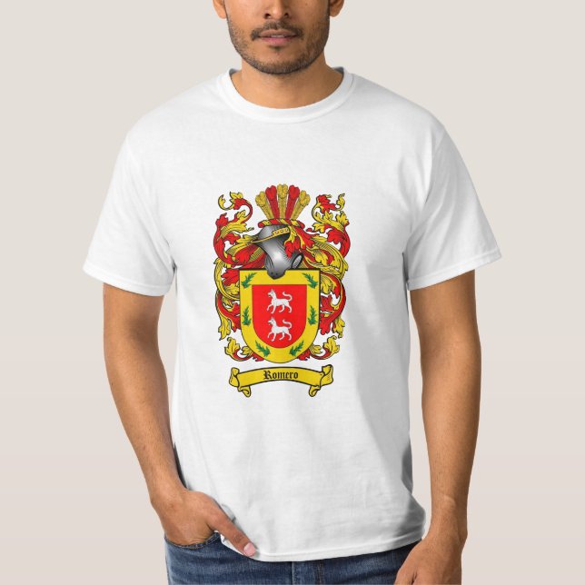 Camiseta Crista da família de Romero - brasão de Romero (Frente)