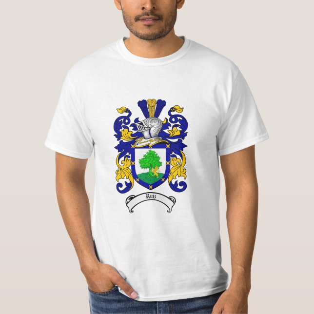 Camiseta Crista da família de Ruiz - brasão de Ruiz (Frente)