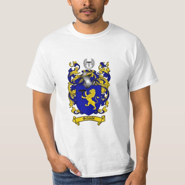 Camiseta Crista da família de Schmidt - brasão de Schmidt (Frente)