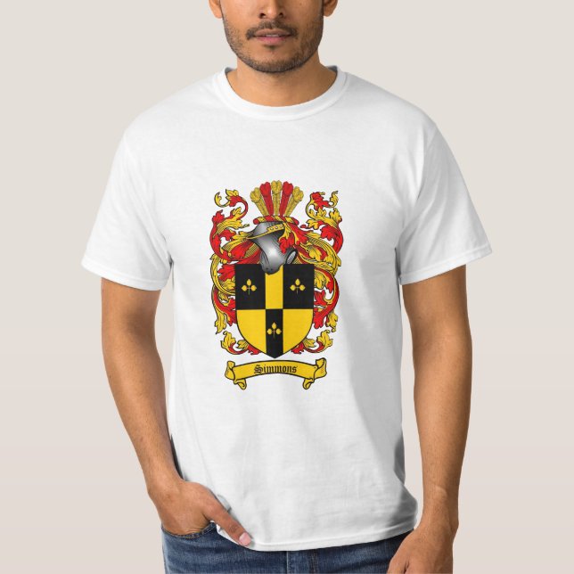 Camiseta Crista da família de Simmons - brasão de Simmons (Frente)