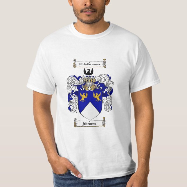 Camiseta Crista da família de Stevens - brasão de Stevens (Frente)