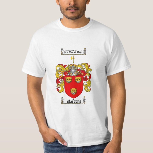Camiseta Crista da família dos Parsons - brasão dos Parsons (Frente)